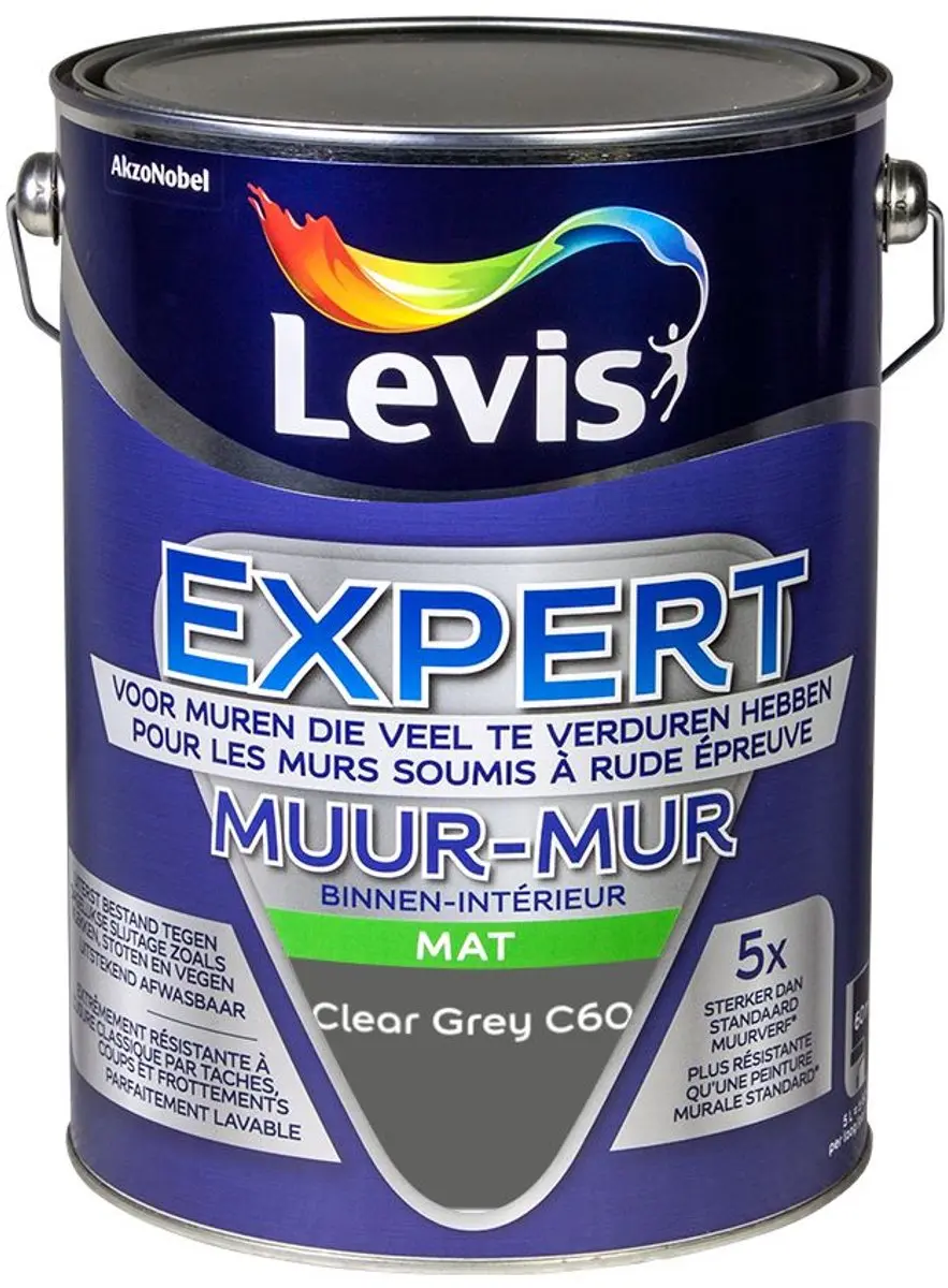 Levi's Expert Muur Binnen Mix Clear Grey C60 Mengverf 5L