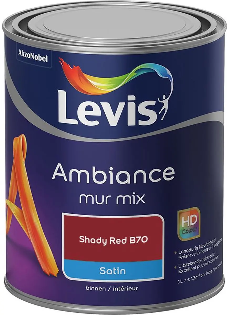 Levi's Ambiance Mur Satin Mix Shady Red B70 Mengverf 1L