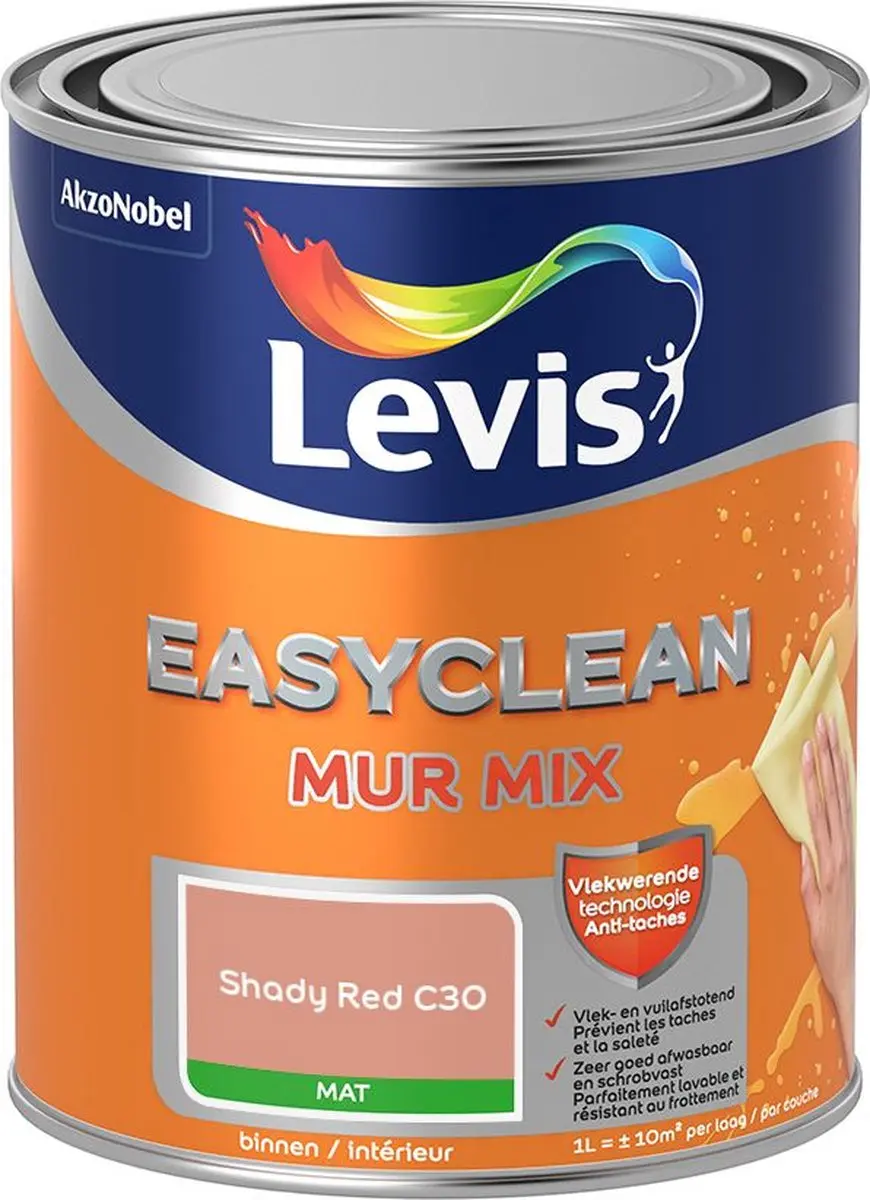 Levi's Easyclean Mur Mat Mix Shady Red C30 Mengverf 1L