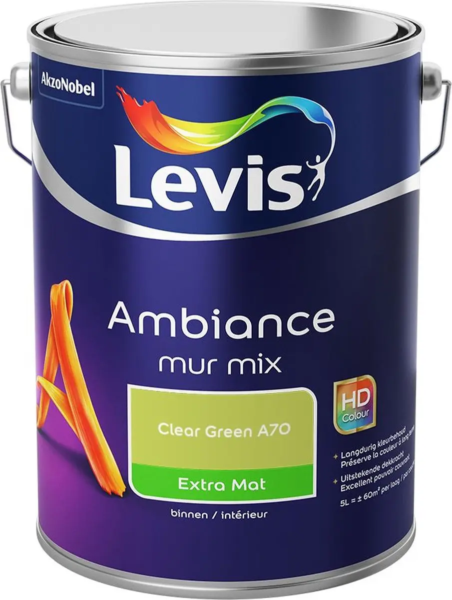 Levi's Ambiance Mur Extra Mat Mix Clear Green A70 Mengverf 5L