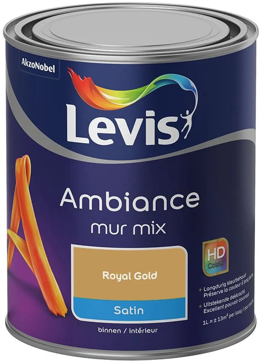 Levi's Ambiance Mur Satin Mix Mengverf Royal Gold 1L