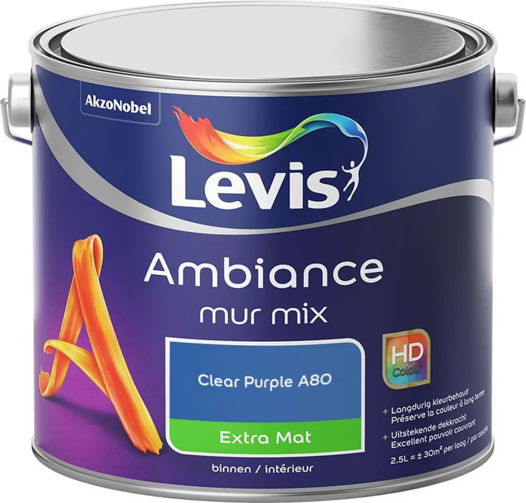 Levi's Ambiance Mur Extra Mat Mix Clear Purple A80 Mengverf 2,5L
