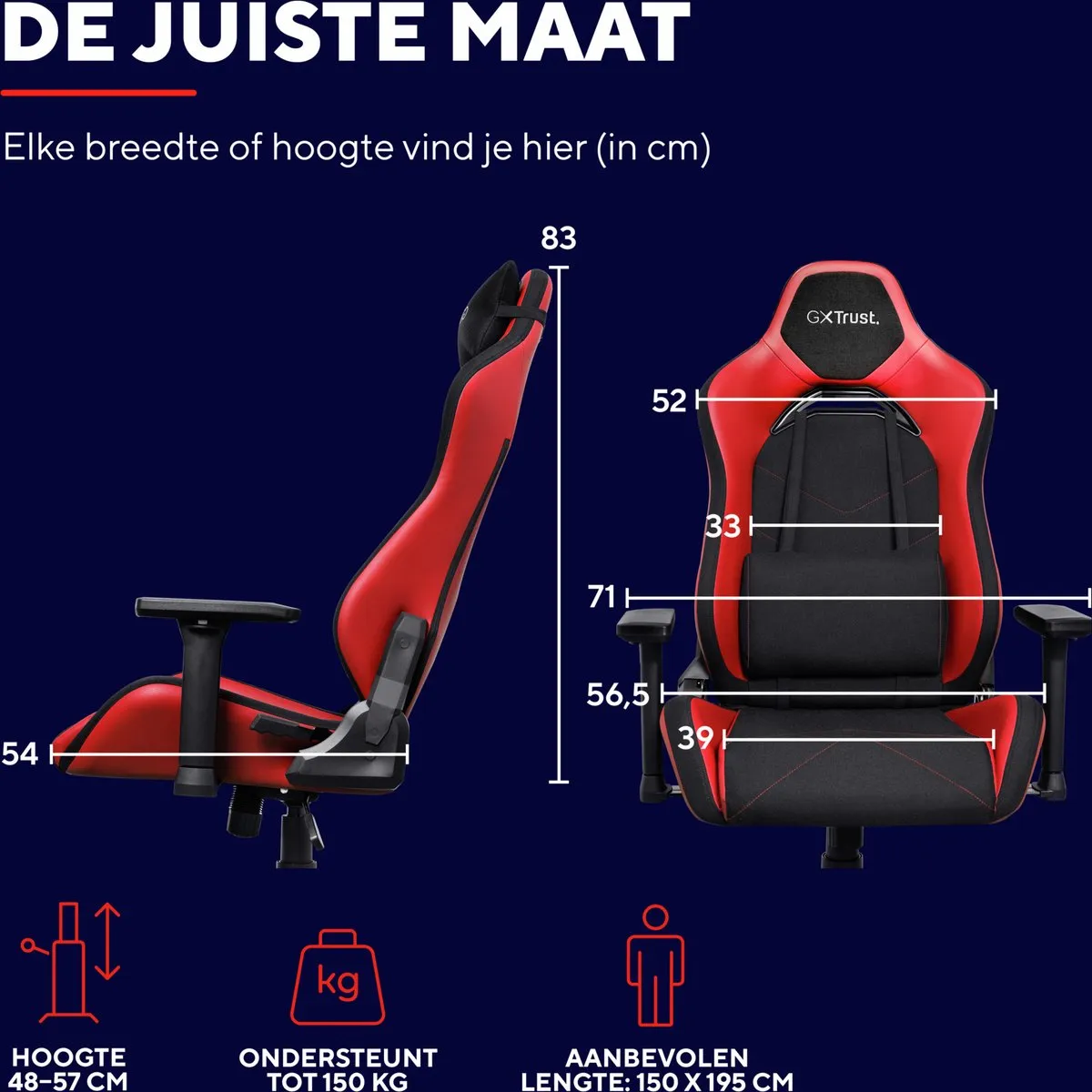 Trust GXT 714R Ruya Gamingstoel - Rood - afbeelding 6 van 6