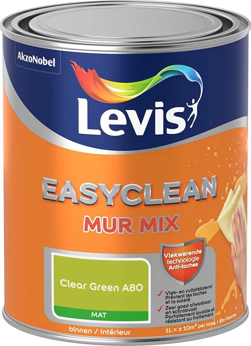 Levi's Easyclean Mur Mat Mix Clear Green A80 Mengverf 1L