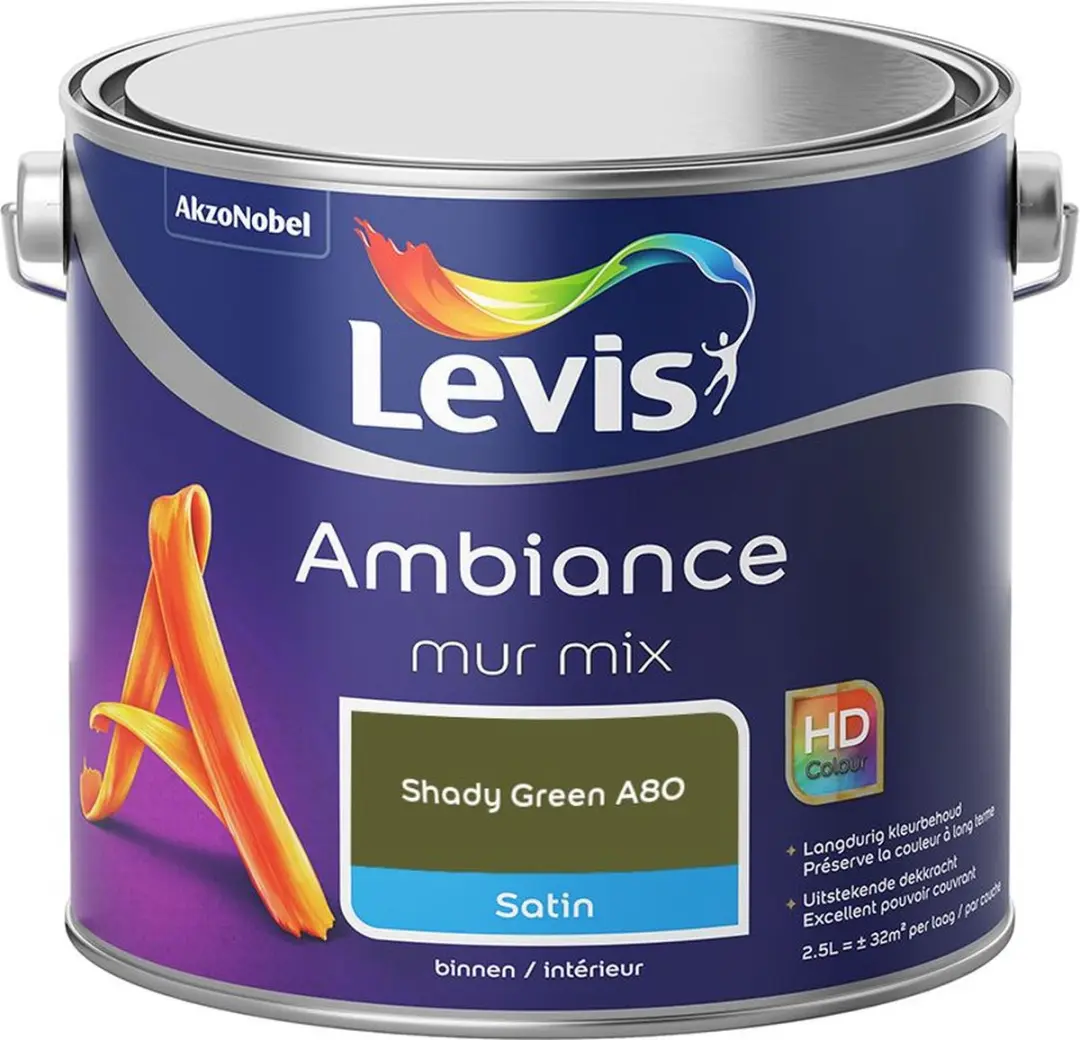 Levi's Ambiance Mur Satin Mix Shady Green A80 Mengverf 2,5L