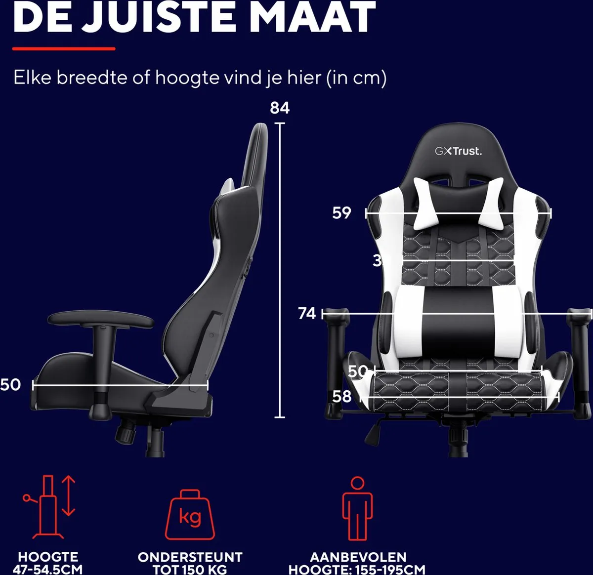 Trust GXT 708 Resto Gaming Stoel - Wit