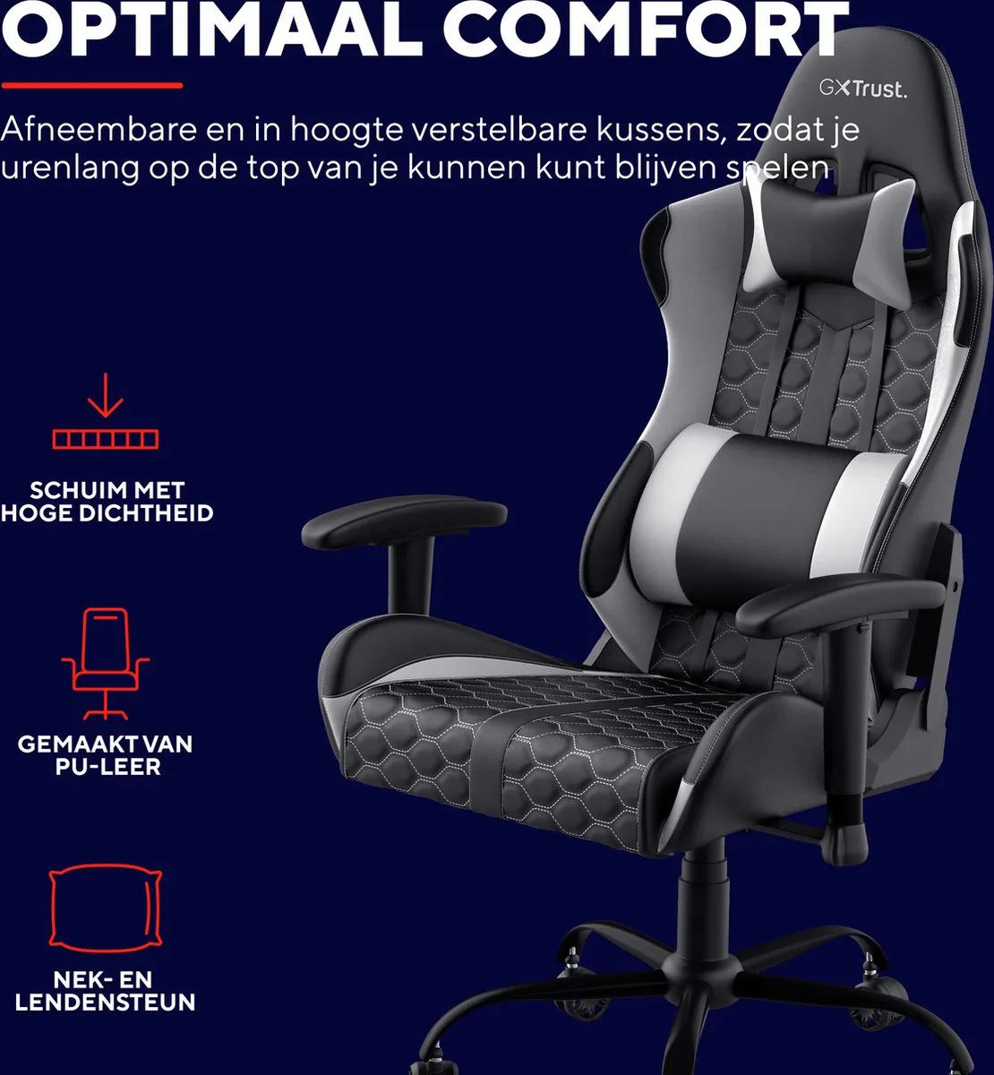 Trust GXT 708 Resto Gaming Stoel - Wit