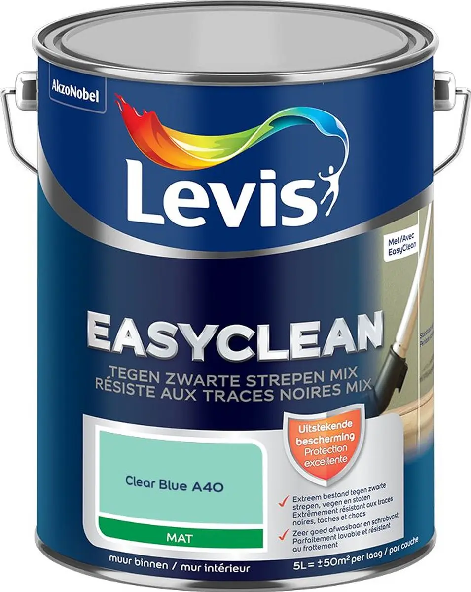 Levi's Easyclean Tegen Zwarte Strepen Mix Clear Blue 5L