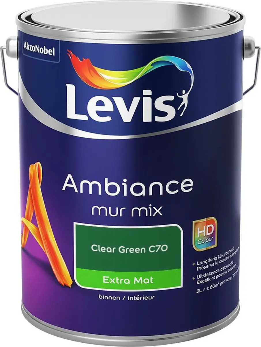 Levi's Ambiance Mur Extra Mat Mix Clear Green C70 Mengverf 5L