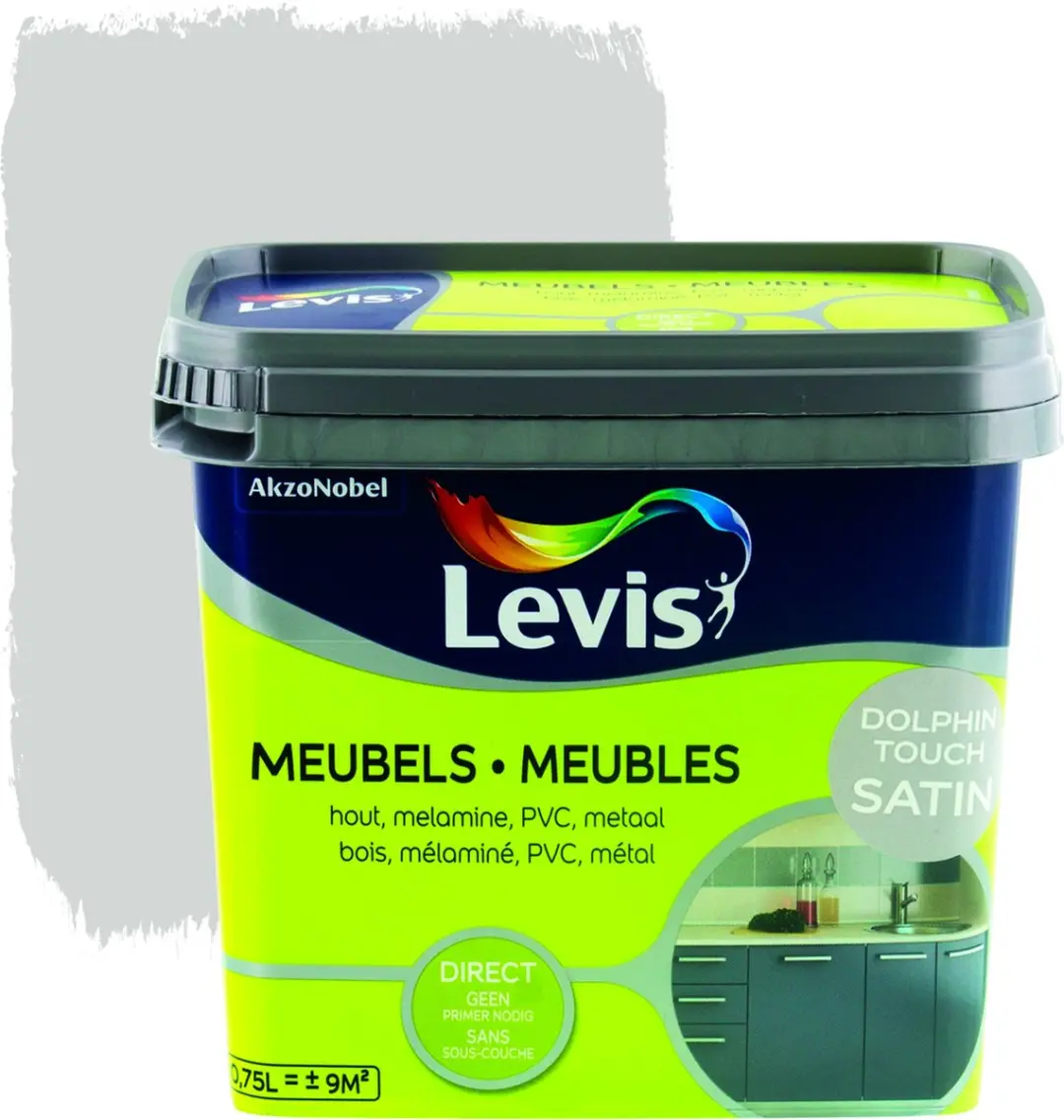 Levi's Meubels Verf Satin Dolphin Touch 0.75L - White Touch