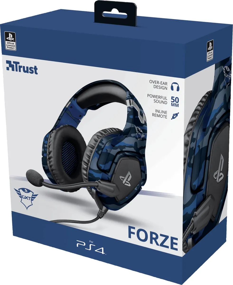 Trust GXT 488B Forze - Gaming headset voor PS4 Official licenced - 3.5mm aansluiting - Blauw