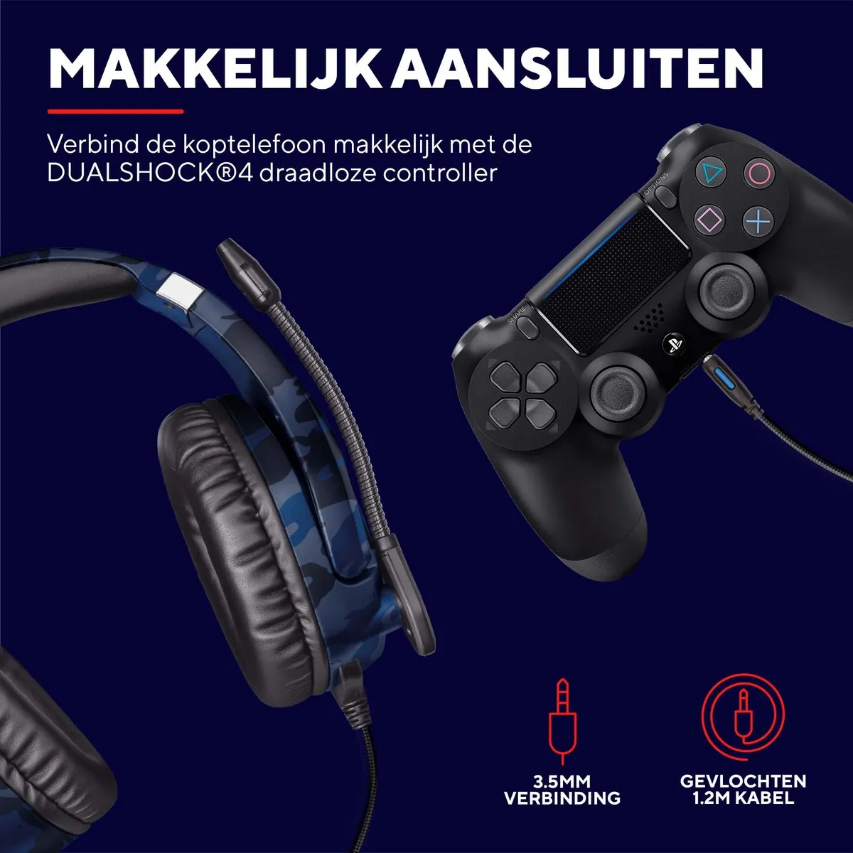 Trust GXT 488B Forze - Gaming headset voor PS4 Official licenced - 3.5mm aansluiting - Blauw