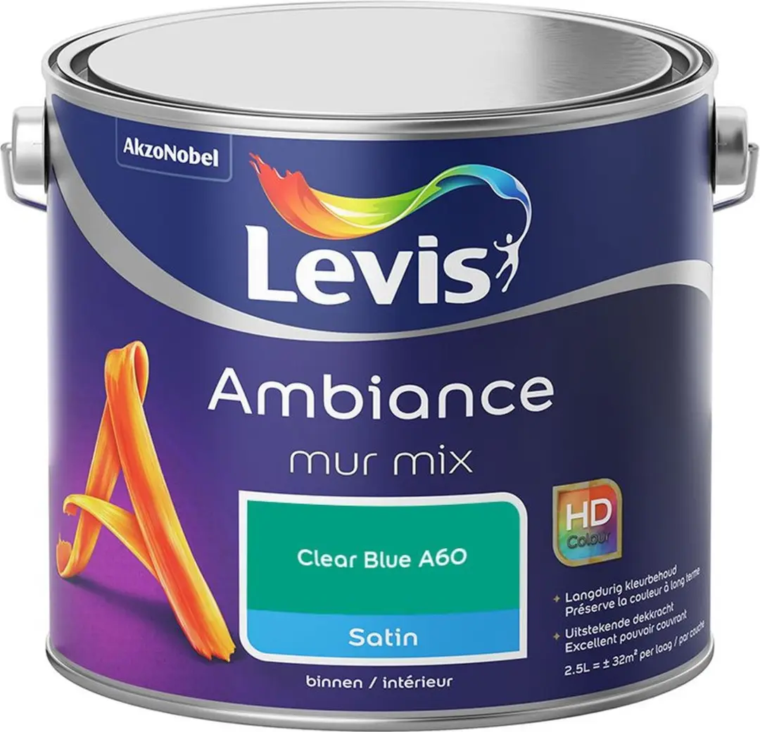 Levi's Ambiance Mur Satin Mix Clear Blue A60 Mengverf 2,5L