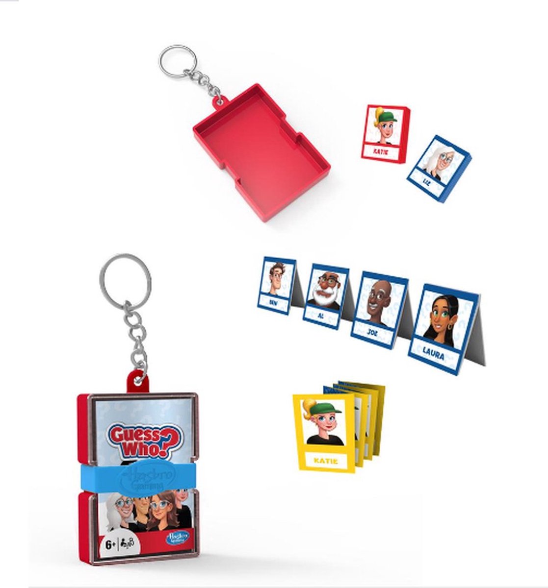 Hasbro Mini spel sleutelhanger - Guess Who? - Games voor onderweg - 6+
