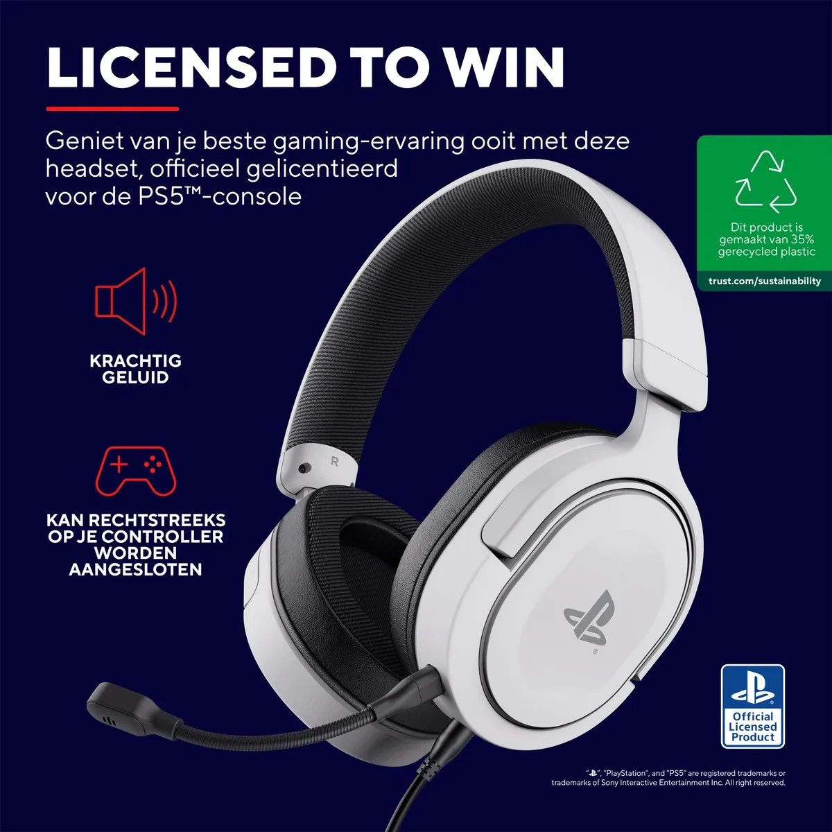 Trust GXT498W Forta Gaming Headset - Wit