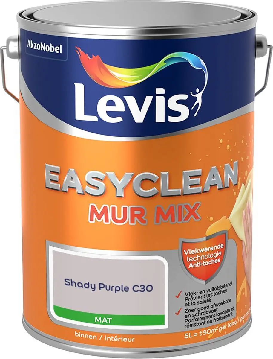 Levi's Easyclean Mur Mat Mix Shady Purple C30 Mengverf 5L