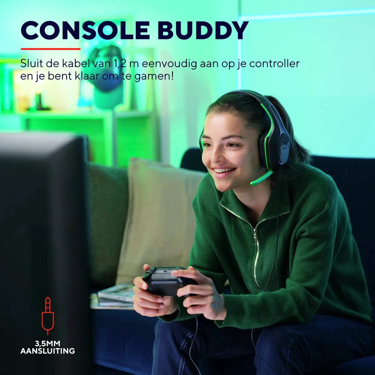 Trust GXT 415X Zirox Gaming Headset - Xbox - 50mm - Groen