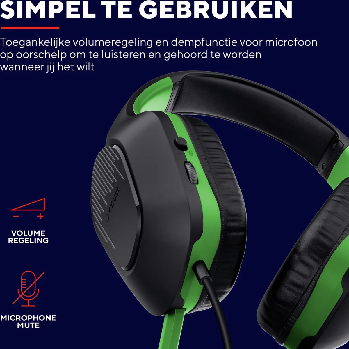 Trust GXT 415X Zirox Gaming Headset - Xbox - 50mm - Groen
