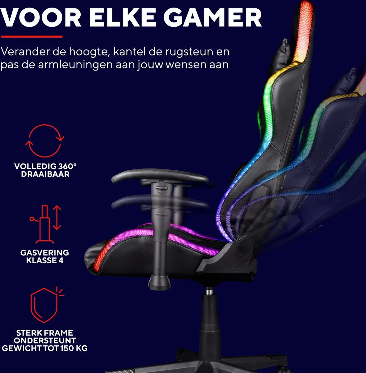 Trust GXT716 RIZZA RGB Gaming Stoel - Zwart