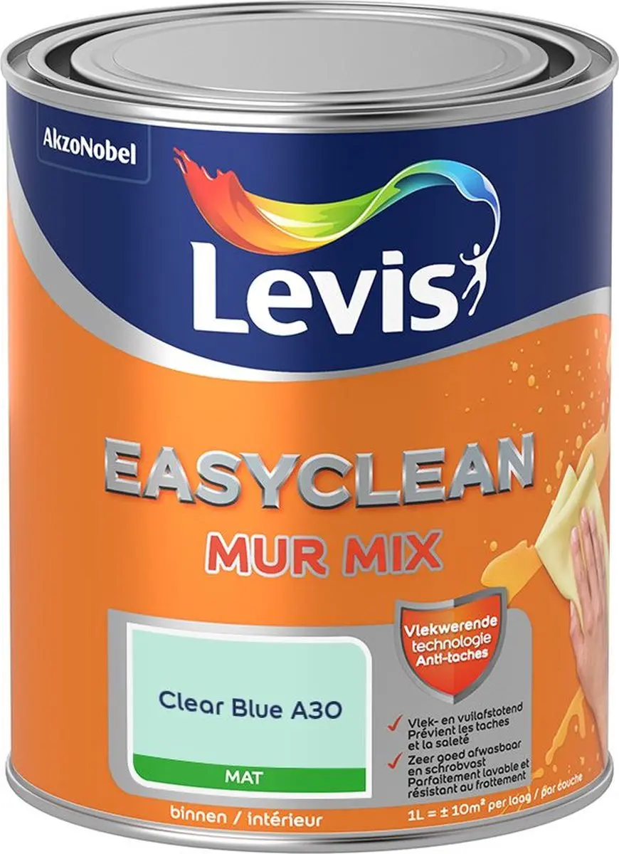 Levi's Easyclean Mur Mat Mix Clear Blue A30 Mengverf 1L
