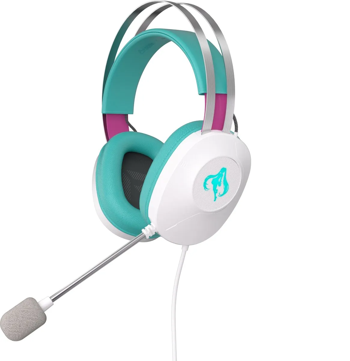 ASUS TUF Gaming H1 Gen II Hatsune Miku Edition Headset - Roze/Turkoois/Wit
