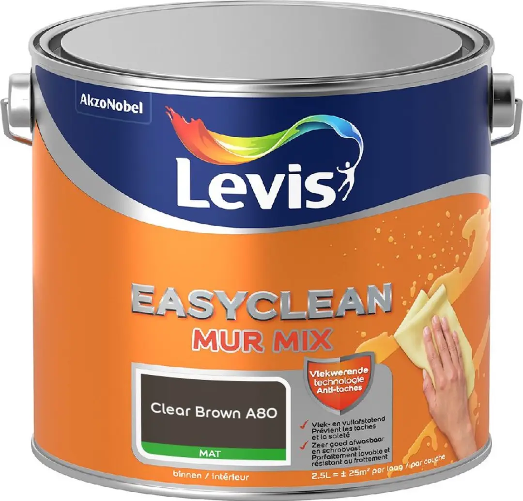 Levi's Easyclean Mur Mat Mix Clear Brown A80 Mengverf 2,5L