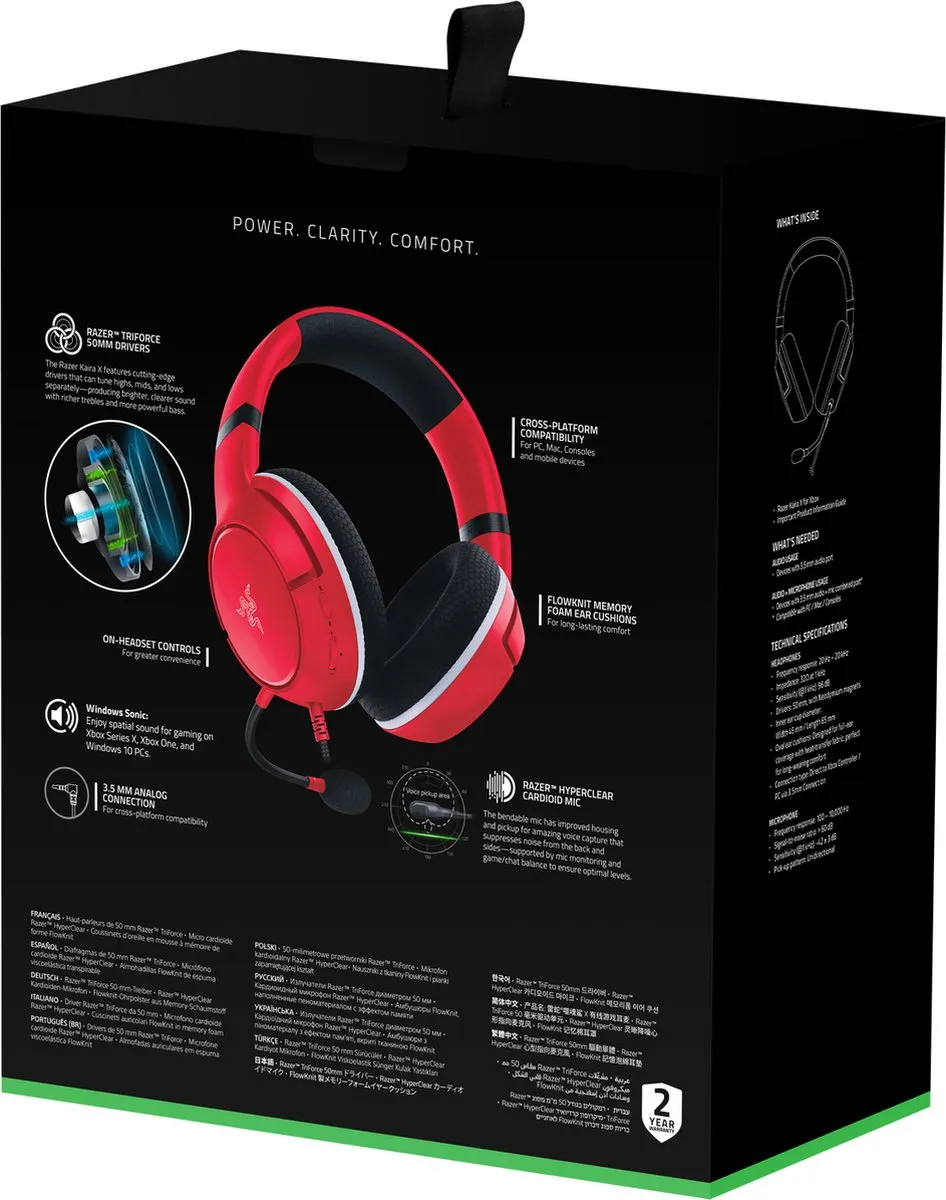 Razer Kaira X Gaming Headset Xbox - Rood