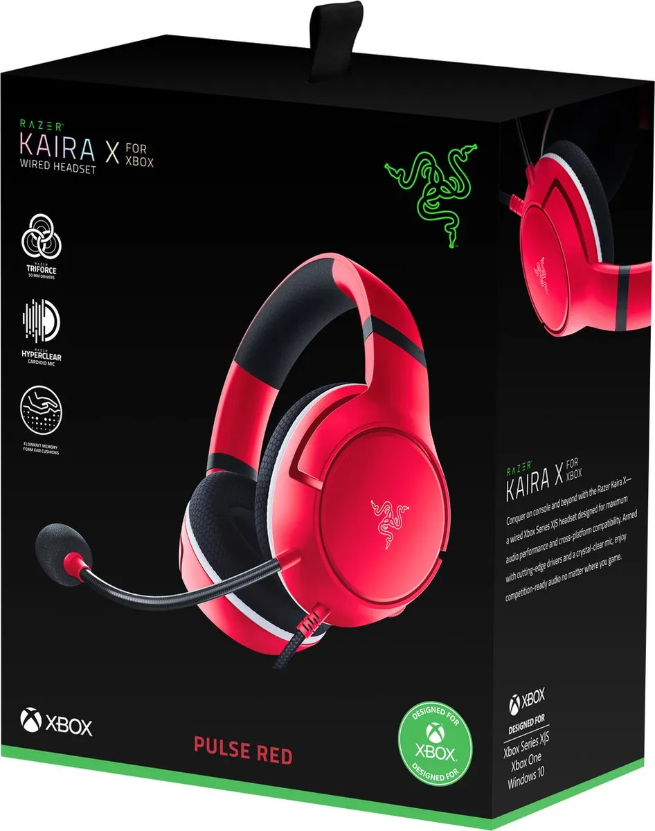 Razer Kaira X Gaming Headset Xbox - Rood - afbeelding 6 van 6