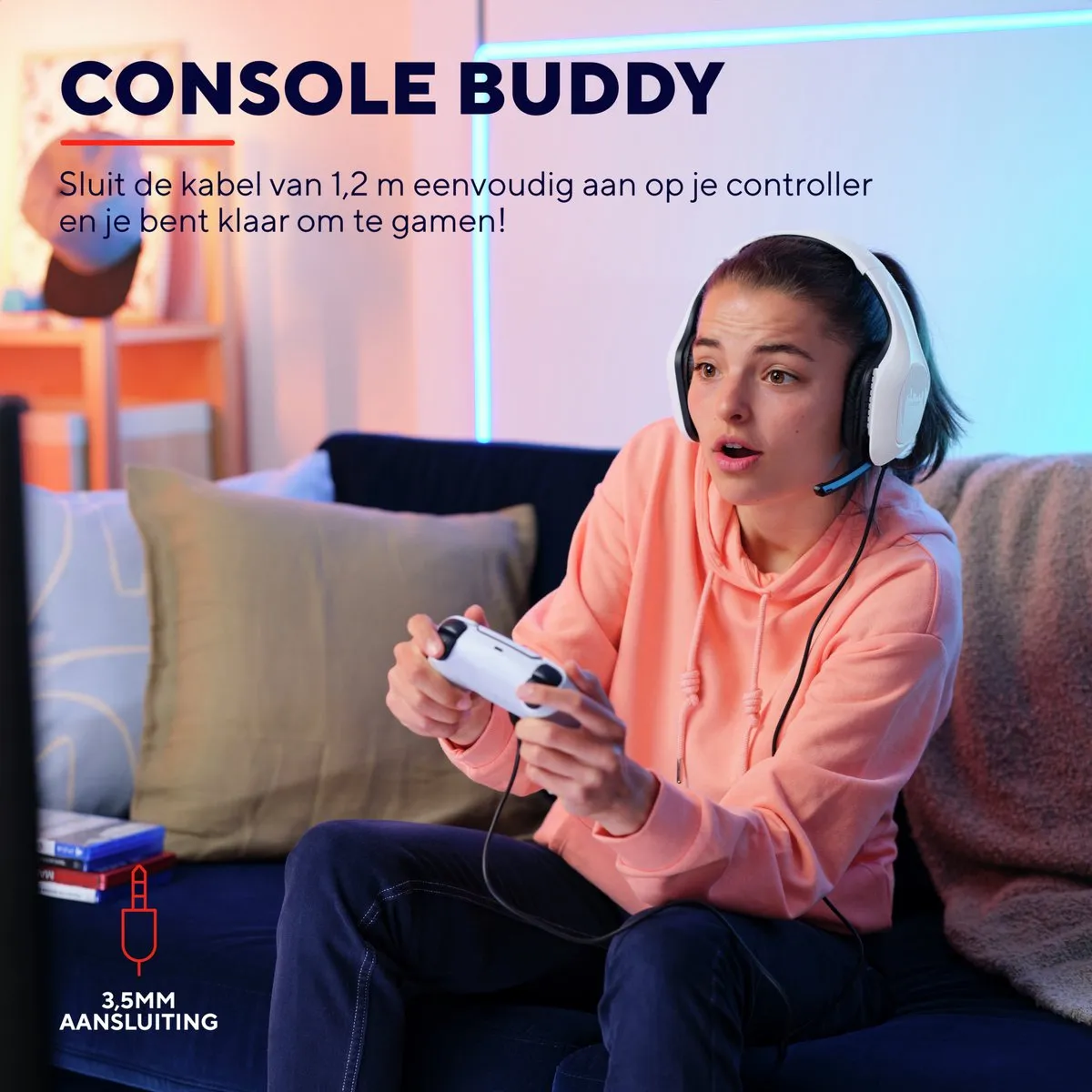 Trust GXT 415PS Zirox Gaming Headset - PS5 - 50mm Drivers - Wit