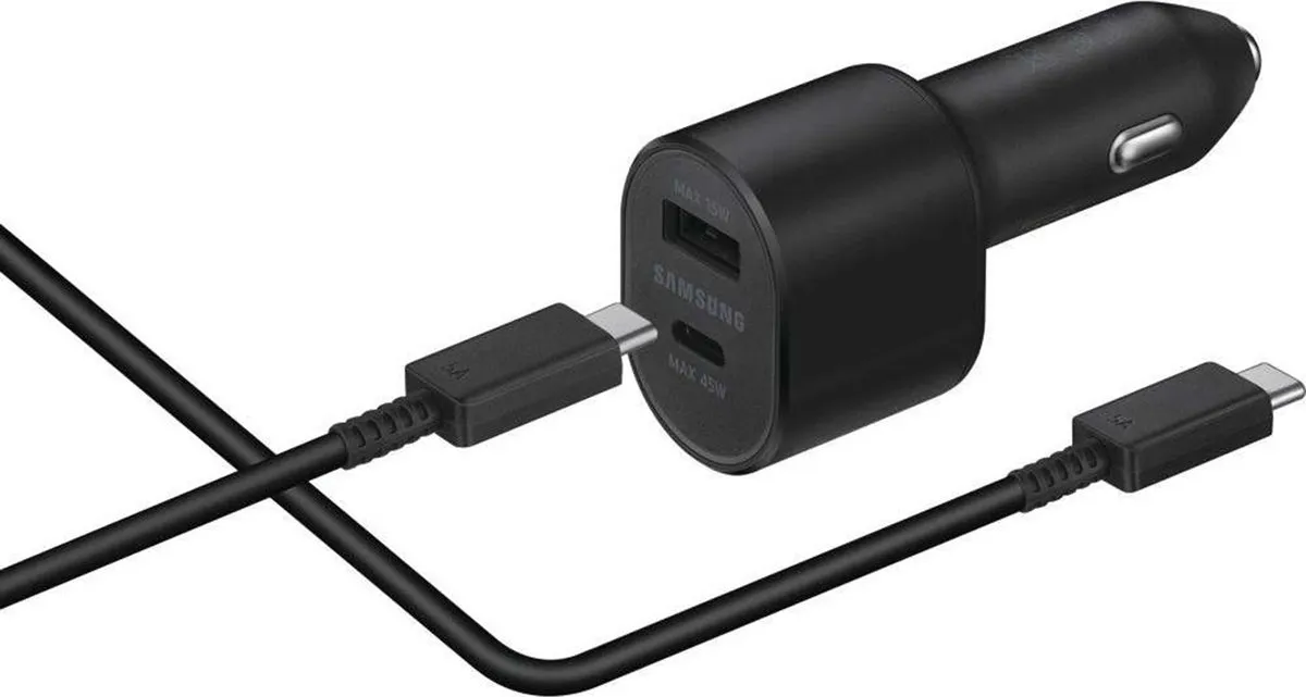Samsung Fast Charge 2-Port Car Charger 45W - Zwart - afbeelding 6 van 6