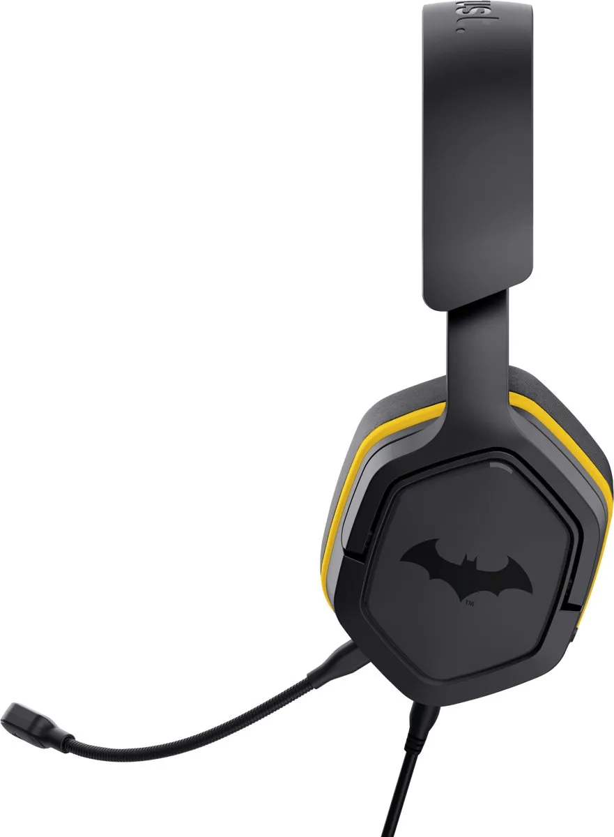 Trust GXT492BM Carus Gaming Headset Batman - 50mm Drivers - Zwart/Geel
