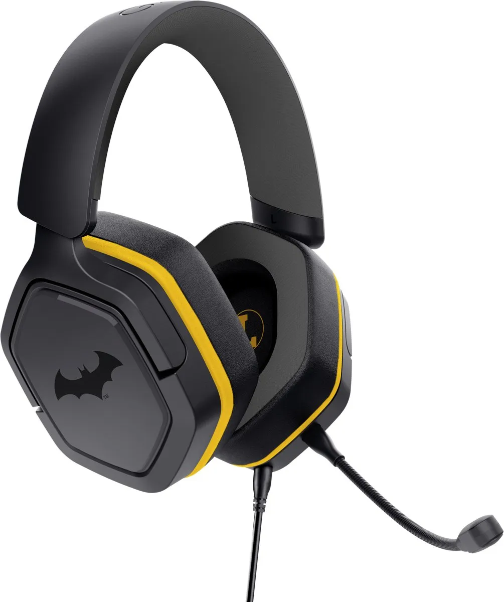 Trust GXT492BM Carus Gaming Headset Batman - 50mm Drivers - Zwart/Geel - afbeelding 6 van 6