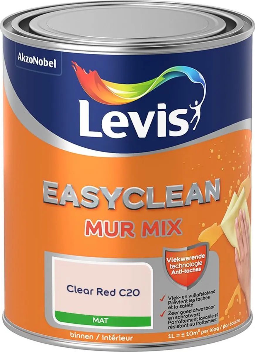 Levi's Easyclean Mur Mat Mix Clear Red C20 Mengverf 1L