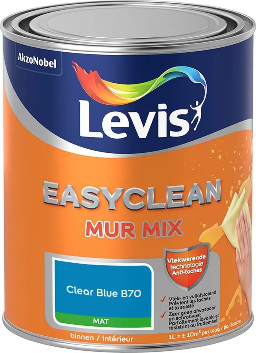 Levi's Easyclean Mur Mat Mix Clear Blue B70 Mengverf 1L