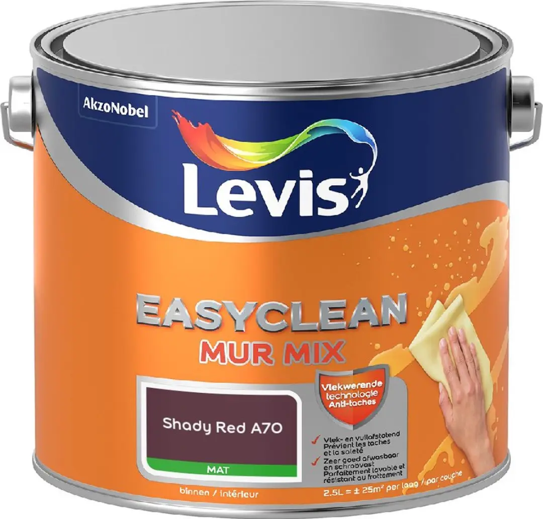 Levi's Easyclean Mur Mat Mix Shady Red A70 Mengverf 2,5L