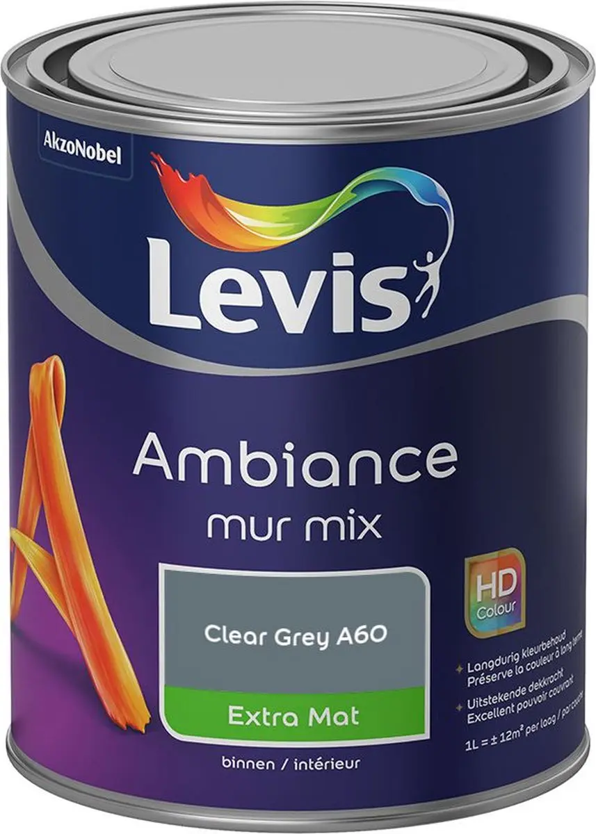 Levi's Ambiance Mur Extra Mat Mix Clear Grey A60 Mengverf 1L