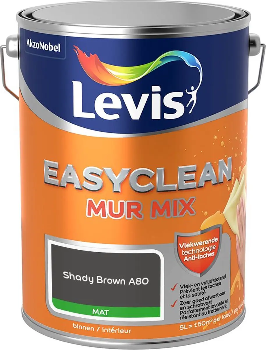 Levi's Easyclean Mur Mat Mix Shady Brown A80 Mengverf 5L