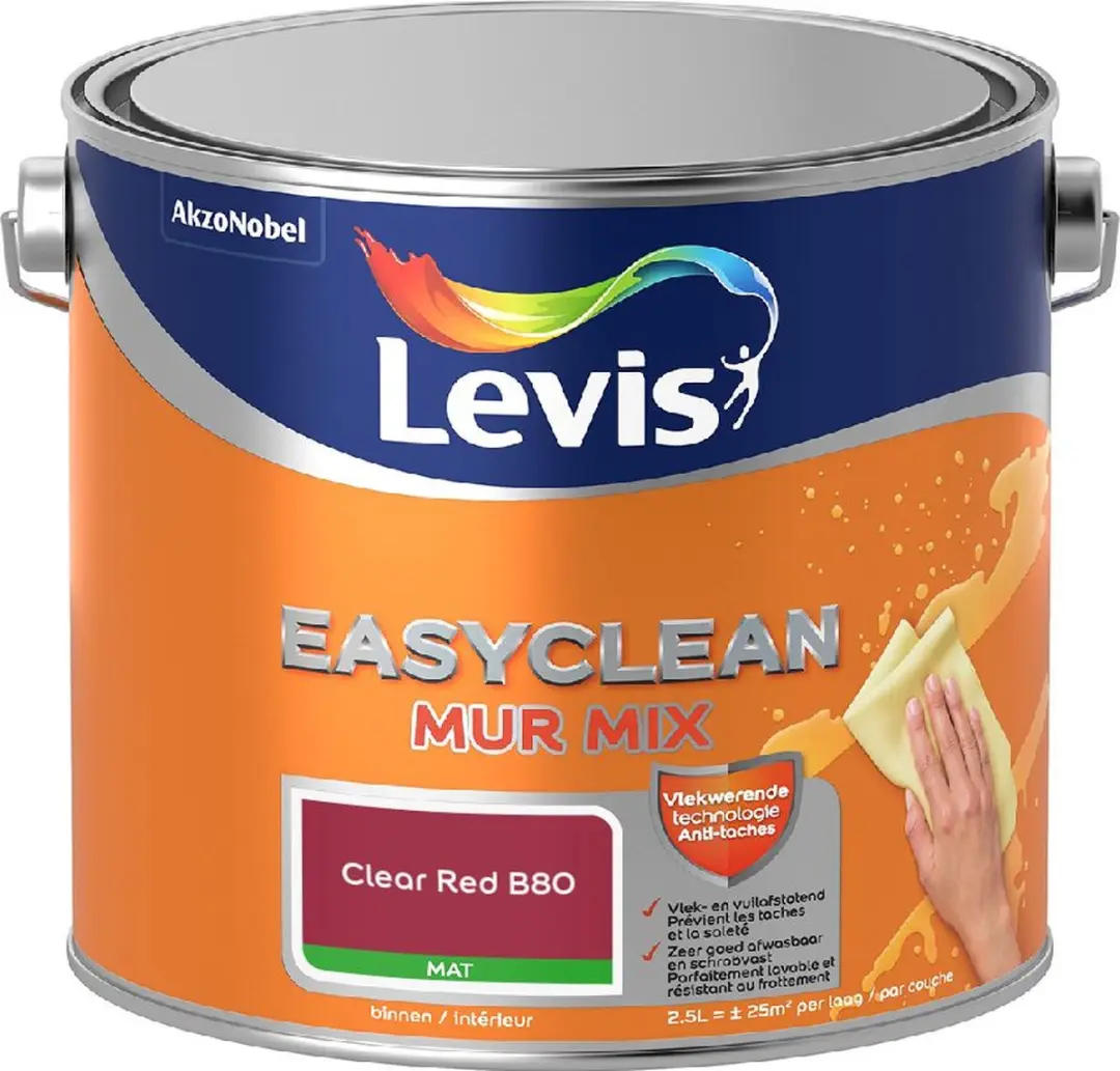 Levi's Easyclean Mur Mat Mix Clear Red B80 Mengverf 2,5L