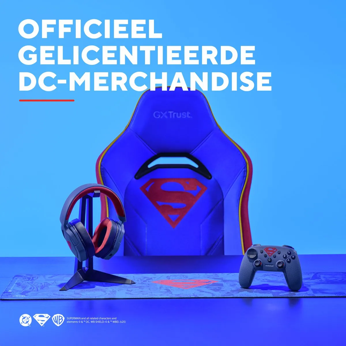 Trust GXT492SM Carus Gaming Headset - Superman Blauw - 50mm