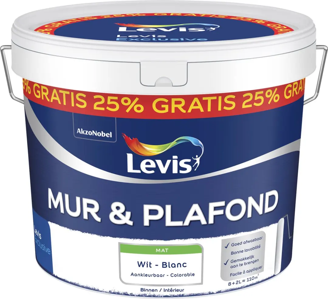 Levis - Mur & Plafond - Wit - 10 L