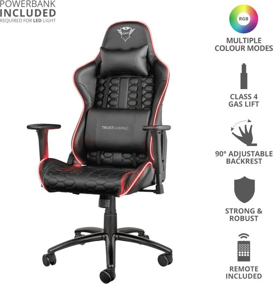 Trust GXT717 RAYZA RGB LED Stoel