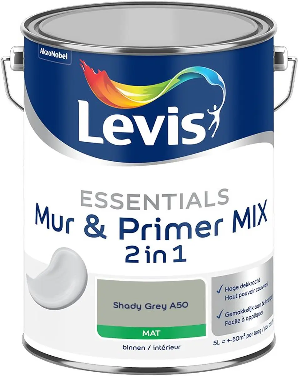 Levi's Essentials Mur & Primer Mix Shady Grey A50 Mengverf 5L