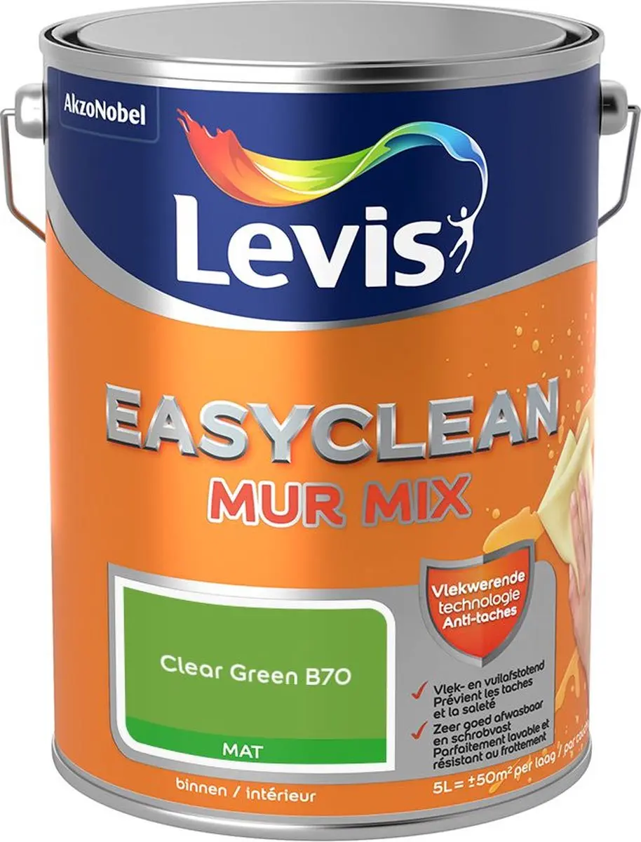 Levi's Easyclean Mur Mat Mix Clear Green B70 Mengverf 5L