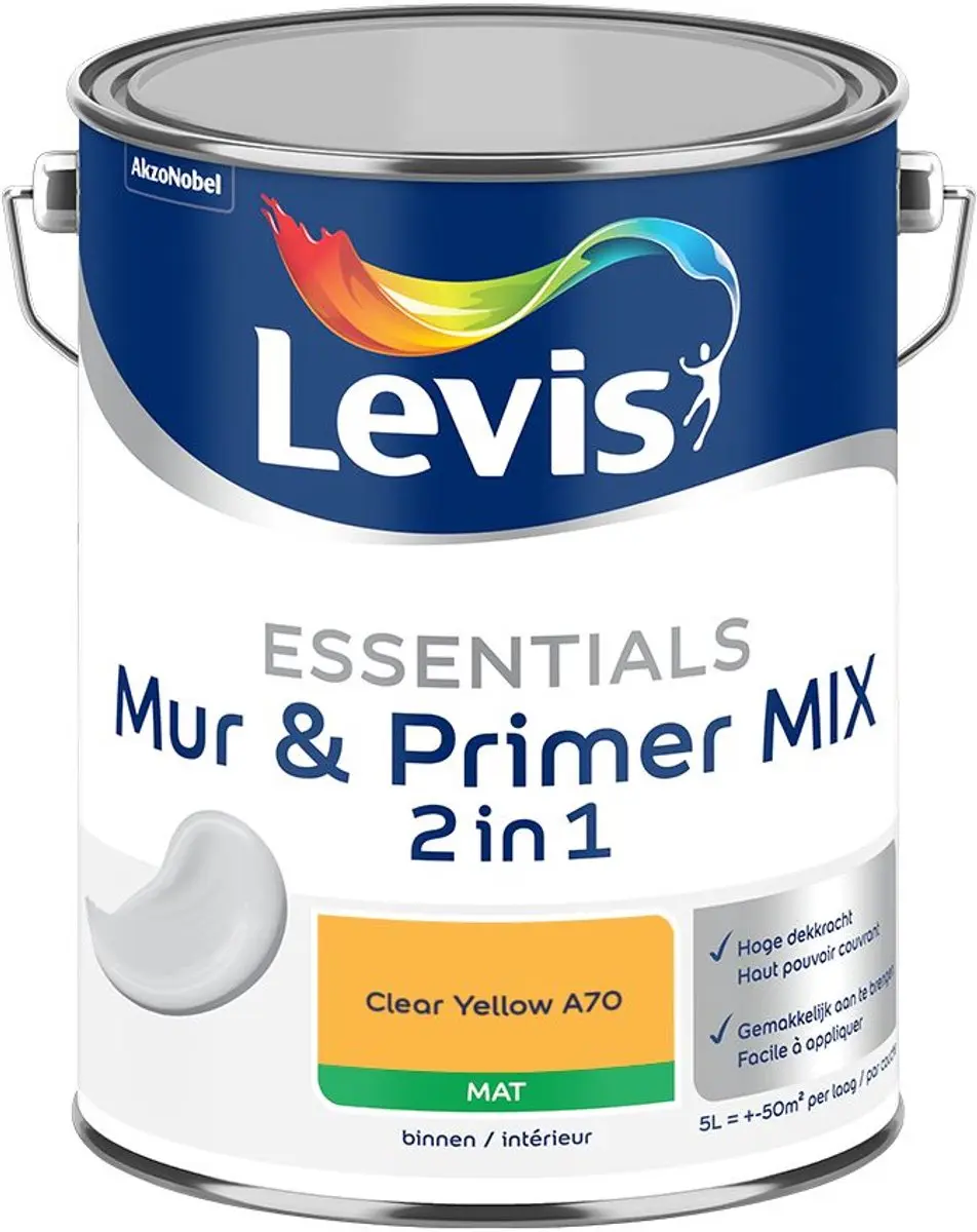 Levi's Essentials Mur & Primer Mix Clear Yellow A70 Mengverf 5L