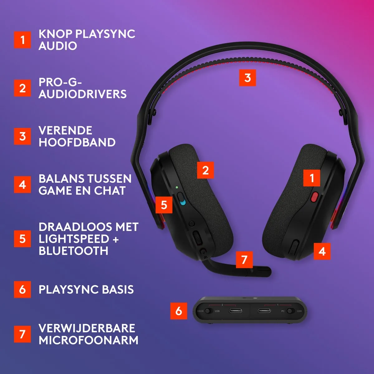 Logitech G Astro A20 X Lightspeed Headset - Zwart