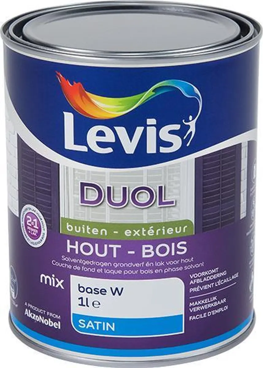 Levi's Duol Grondverf en Lak - Satin Wit 1L