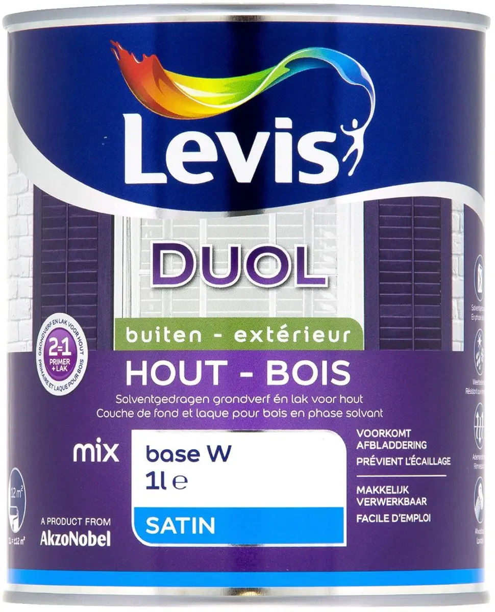 Levi's Duol Grondverf en Lak - Satin Wit 1L
