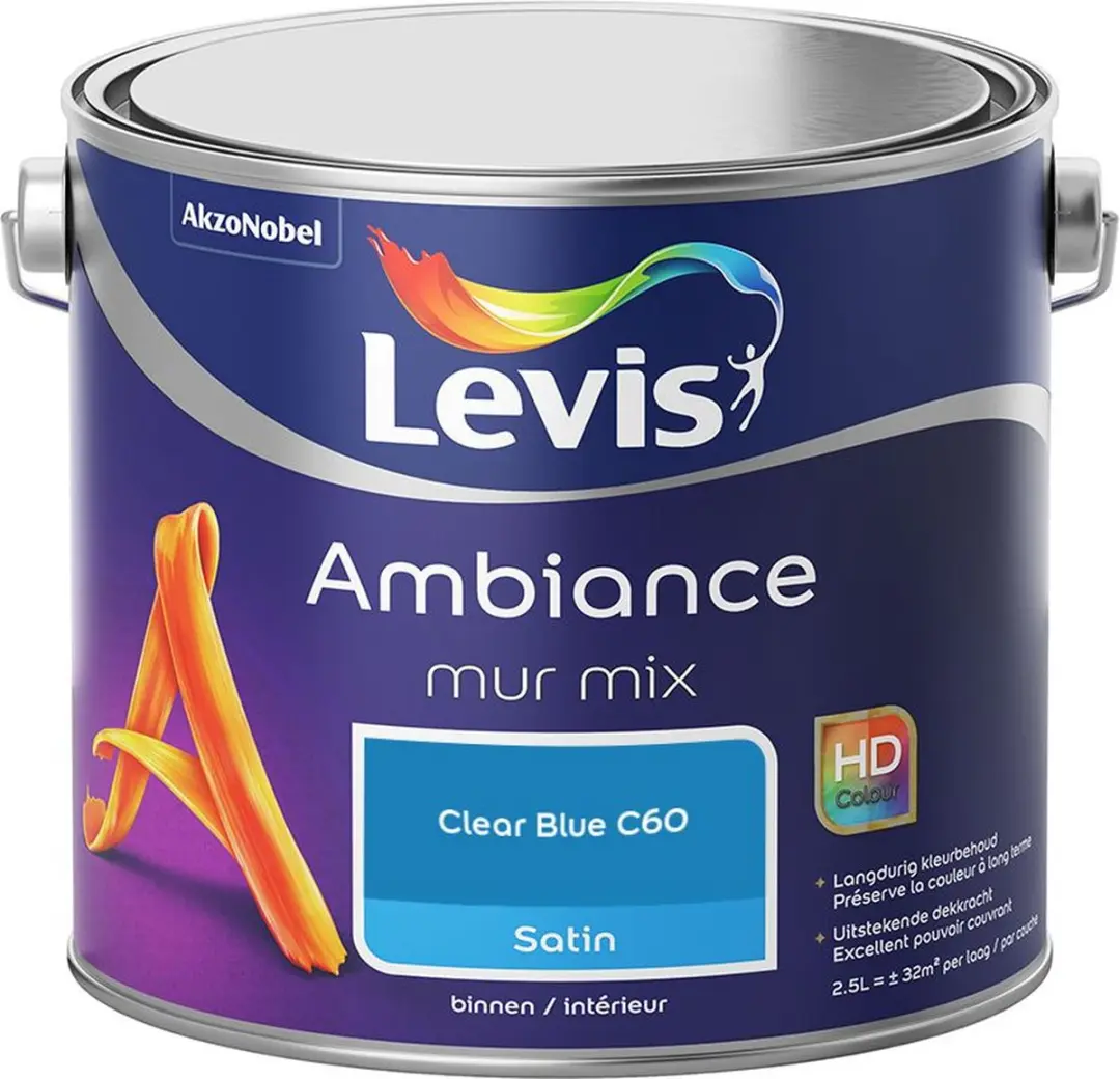 Levi's Ambiance Mur Satin Mix Clear Blue C60 Mengverf 2,5L