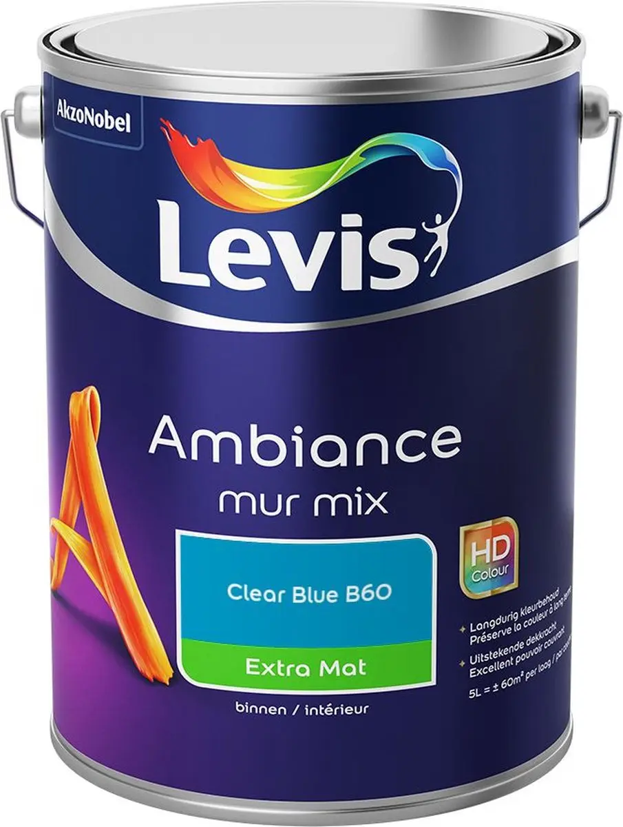 Levi's Ambiance Mur Extra Mat Mix Clear Blue B60 Mengverf 5L