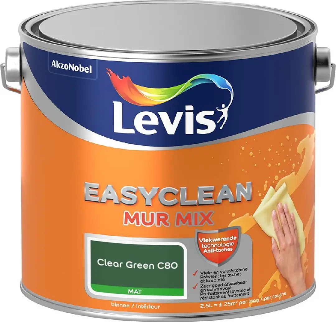 Levi's Easyclean Mur Mat Mix Clear Green C80 Mengverf 2,5L